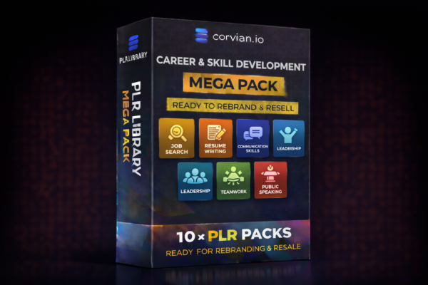 Career & Skill development Megpack of plr products - by corvian.io